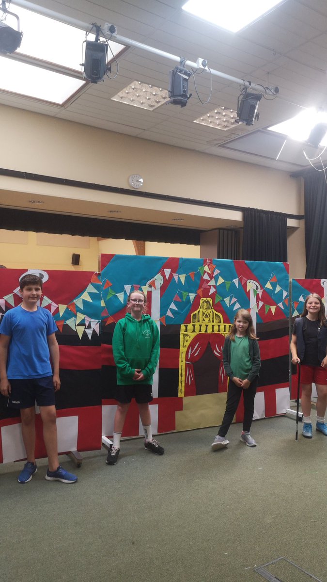 With the brilliant Mrs Sims, Year 6 have been working hard on their show scenery today.