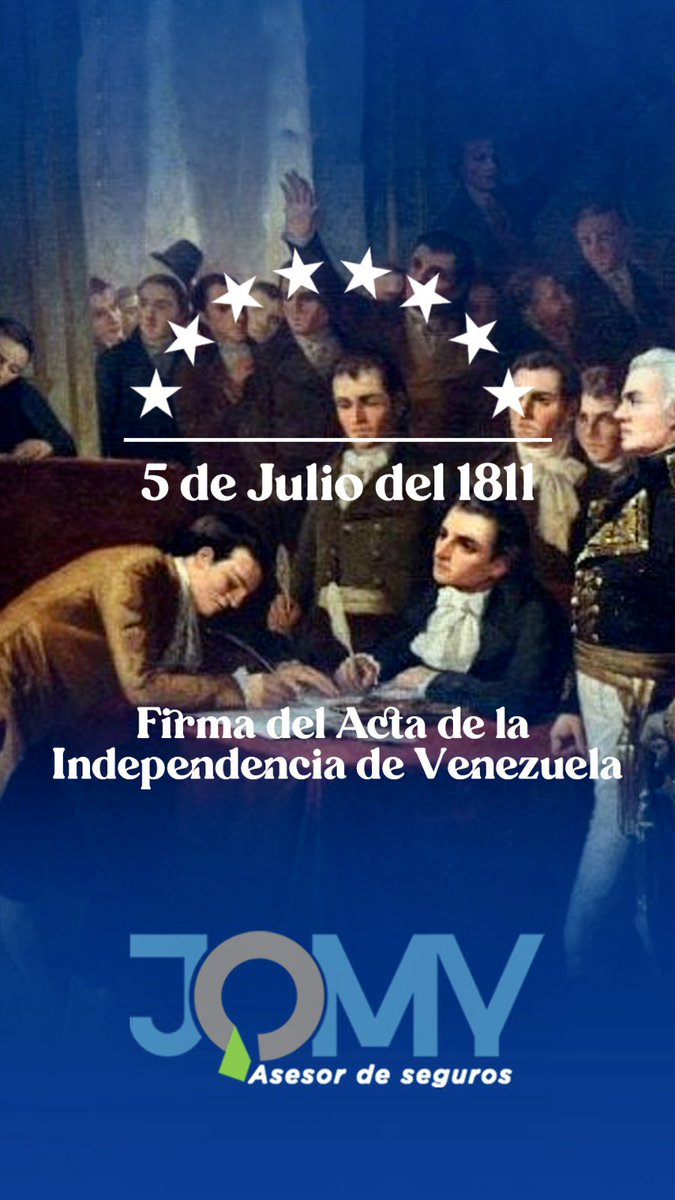 El 5 de julio de 1811, Venezuela se convirtió en la primera colonia en América que logró emanciparse de la corona española, alcanzando su anhelada independencia.

No sigas posponiendo esta decisión asegura tú Salud HAZLO!!!

José Miguel Rodriguez Goitia
 Asesor de Seguros