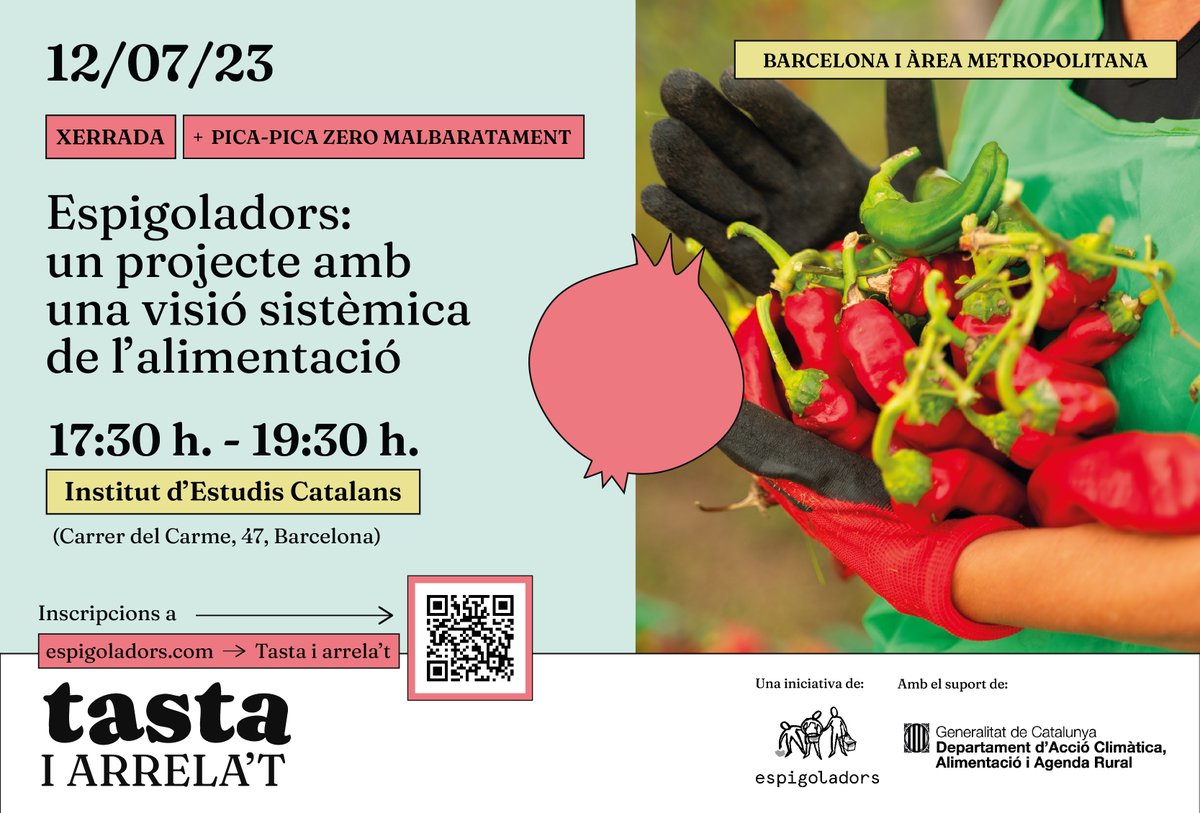 espigoladors's tweet photo. Barcelona i Àrea Metropolitana ⬇️

📍Institut d'Estudis Catalans, @iec 👉 Carrer del Carme, 47, Barcelona.
🗓️12/07 - 17:30 h. - 19:30 h.
🎉Activitat gratuïta
😋 Xerrada + pica-pica zero malbaratament.

Inscriu-t'hi ➡️https://t.co/42A5qw7P8G https://t.co/0wBWNL6uf8