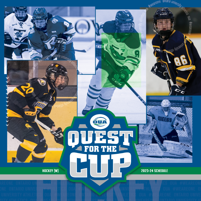 OUAsport's tweet photo. Chomping at the bit for another #McCawCup run! 😤

A pair of playoff participants are first out of the gates with a season-opening clash on October 12th, while an #OUA women's hockey championship rematch follows the next day. 🏒📅

#WeAreONE | #QuestForTheCup