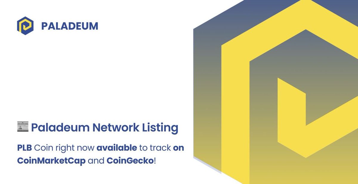 📰 Paladeum Network Listed on CoinMarketCap and CoinGecko! 

Please stay tuned via the links bellow:
🔺CoinMarketCap: coinmarketcap.com/currencies/pal…
🔺CoinGecko: coingecko.com/en/coins/palad…

Join the PLB community today and shape the future of crypto!