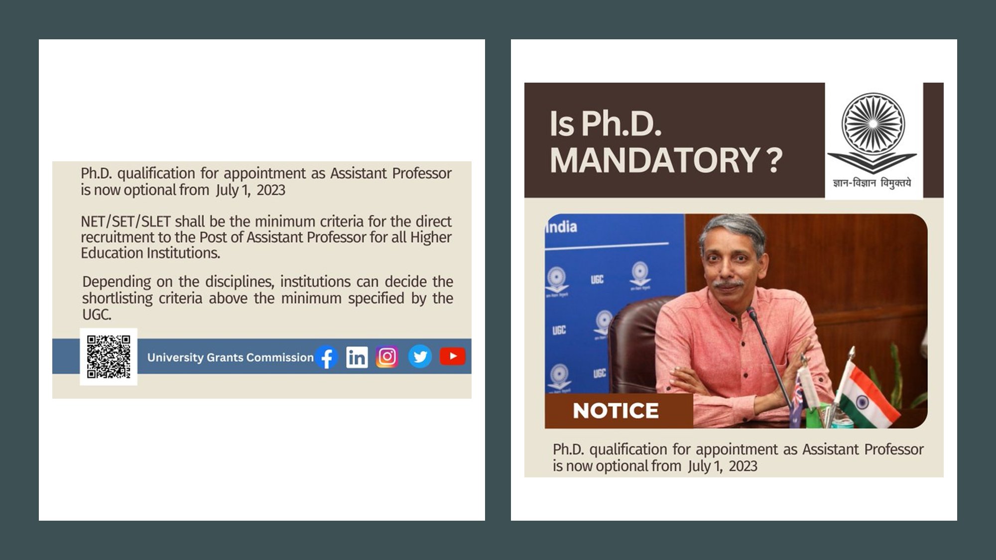 UGC’s New Notification: Ph.D. Not Mandatory for Assistant Professor Recruitment