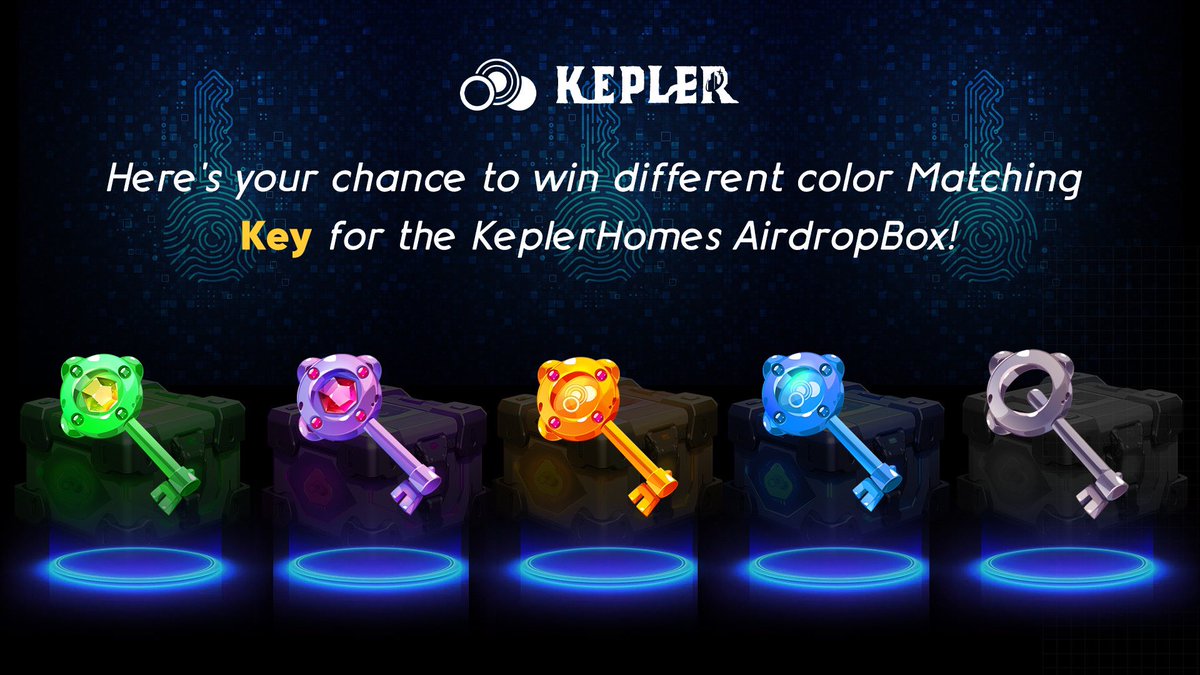 KeplerHomes's tweet photo. 🎉 Exciting news, @KeplerHomes community! 🌈🔑
Here's your chance to win different color Matching keys! 🗝️🌟 Participate event below and unlock amazing rewards.
👉 Join now: https://t.co/oEG8AllZ3V
Don't miss out on this fantastic opportunity! #KeplerHomes #Airdropbox https://t.co/kAsWzXReWT