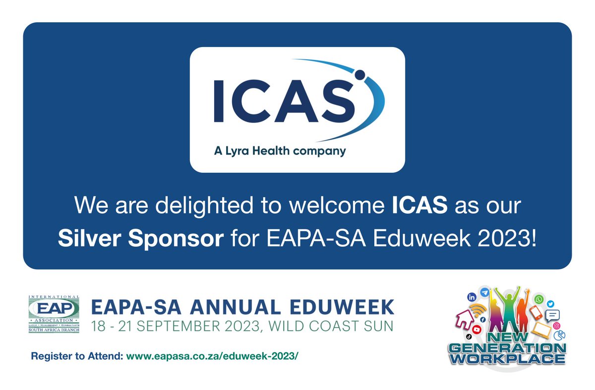 EAPASA's tweet photo. We are thrilled to introduce ICAS South Africa as the Silver Sponsor for EAPA-SA Eduweek 2023! 
https://t.co/99TVBxDGGm

#eapasa #icas #eduweek https://t.co/RwFYAWfLC6