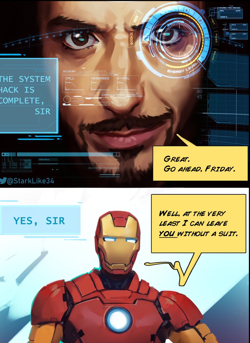 StarkLike34's tweet photo. When I first watched Spider-Verse, I was pleasantly surprised to find AI like F.R.I.D.A.Y. in it.
#MiguelOHara #tonystark https://t.co/FZkTepWVEV