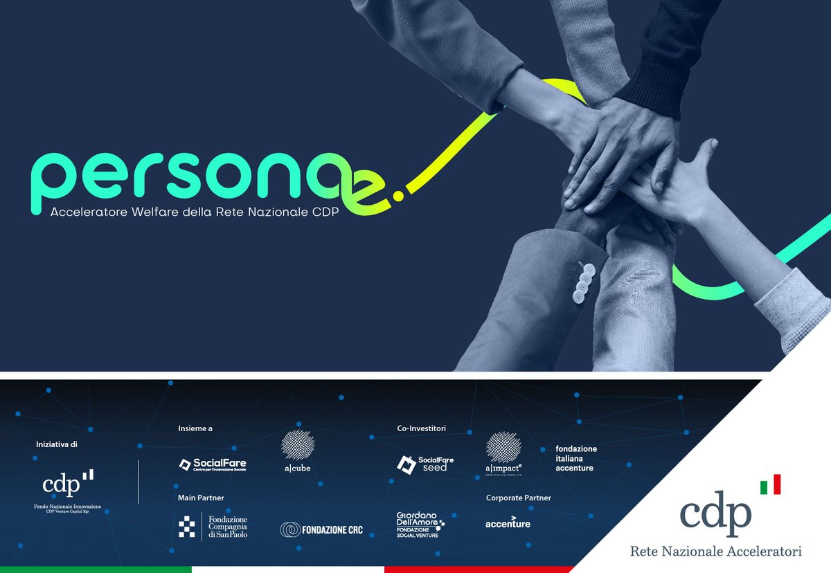 🚀È aperta la nuova #call per l'accesso a #Personae, il programma di accelerazione rivolto alle #startup che operano nel mondo del #welfare 👉 fasi.eu/articoli/novit…

<a href="/GruppoCDP/">Cassa Depositi e Prestiti</a> <a href="/SocialFareCSI/">SocialFare</a> @acubeavanzi
<a href="/FondAccenture/">Fondazione Italiana Accenture</a> <a href="/CSP_live/">Fondazione Compagnia San Paolo</a> <a href="/FondazioneCRC/">Fondazione CRC</a> <a href="/FSocialVenture/">Fondazione Social Venture Giordano Dell'Amore</a> <a href="/Accentureitalia/">Accenture Italia</a>
