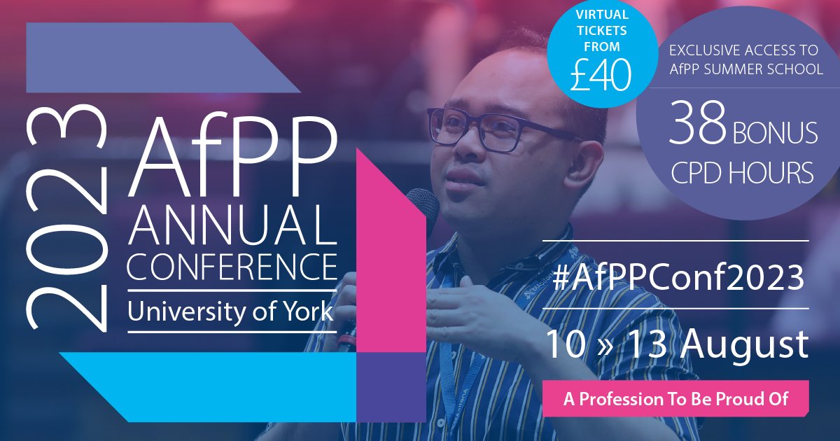 Did you know that #AfPPConf2023 delegates gain exclusive access to the AfPP Summer School?

That's an EXTRA 38 CPD Hours... on top of the CPD earned at the Conference!

If you'd like to make the most of this extra CPD, book your ticket today 👇

afppconf2023.co.uk