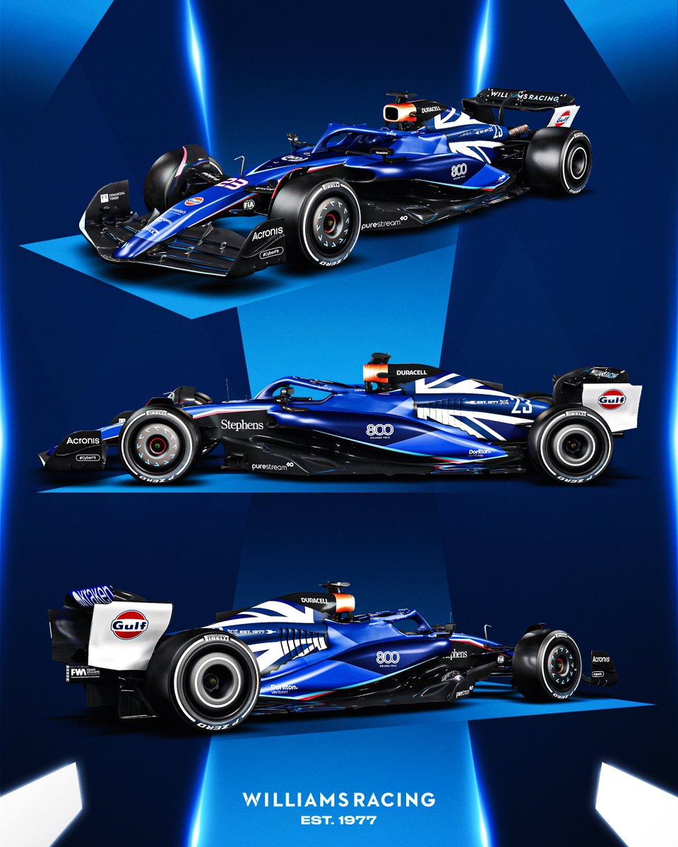 TearOffFR's tweet photo. 🚨 OFFICIEL !

La livrée spéciale "800e Grand Prix" de l'écurie Williams pour le Grand Prix de Grande-Bretagne ! 🎨

Vous aimez ? 😍

#F1 #BritishGP https://t.co/oXm4D7sepG