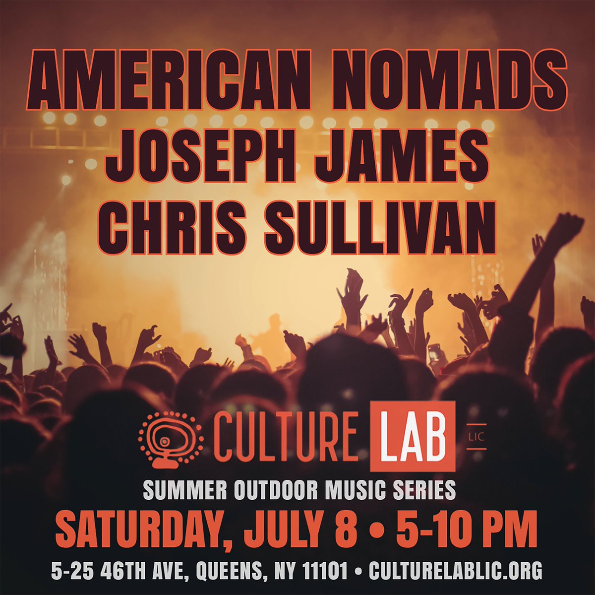american_nomads's tweet photo. Join us this Saturday at @CultureLabLIC  with Joseph James and Chris Sullivan.  Show starts at 5pm. Free admission to all. Don't miss it!

#culturelablic #outdoormusic #concert #freeconcert #nycevents #itsinqueens #LIVEatculturelablic https://t.co/cid19LLi69