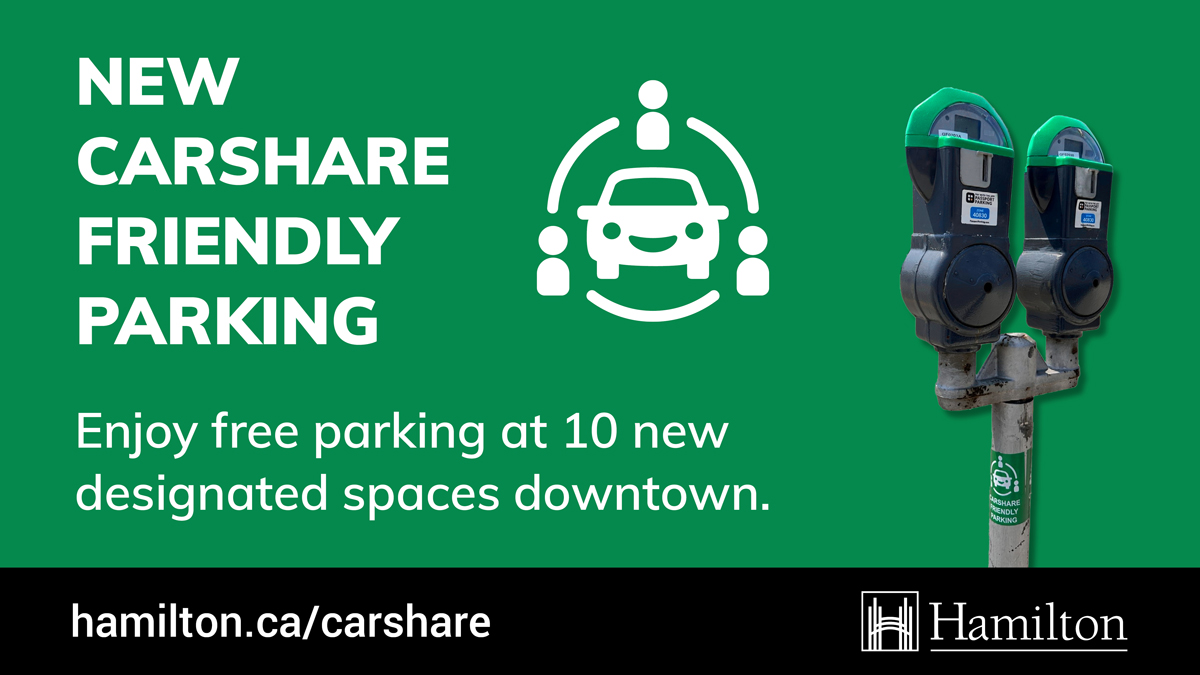 Seeking better downtown access? Hamilton carshare now offers free parking at 10 new locations, making your trips even more convenient. Visit hamilton.ca/carshare to learn more and reserve a vehicle today.