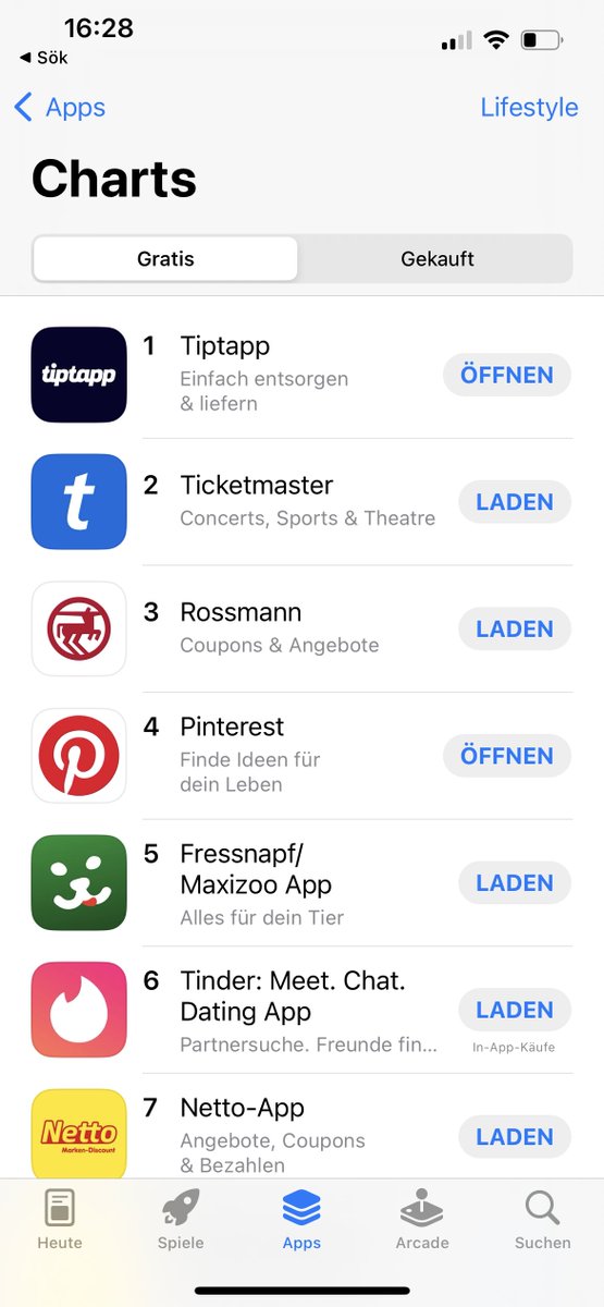 Tiptapp has climbed the ranks and is now number 1 on Apple's App Store charts for Lifestyle apps in Germany! 🥳