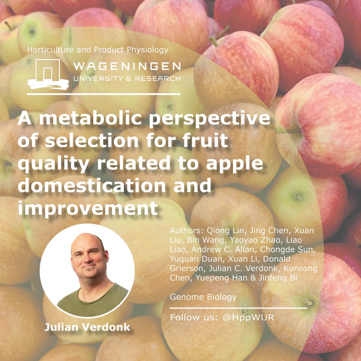#publication |📑| A metabolic perspective of selection for fruit quality related to apple domestication and improvement - @JulianVerdonk 🔗 Link: genomebiology.biomedcentral.com/articles/10.11…