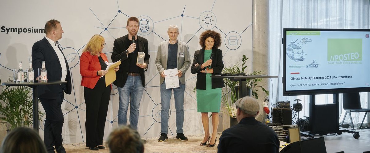 Posteo_en's tweet photo. Climate Mobility Challenge 2023: Posteo awarded climate mobility prize from Deutsche Bahn https://t.co/nmjF6ZYQR1 https://t.co/IDFu2hj3p6