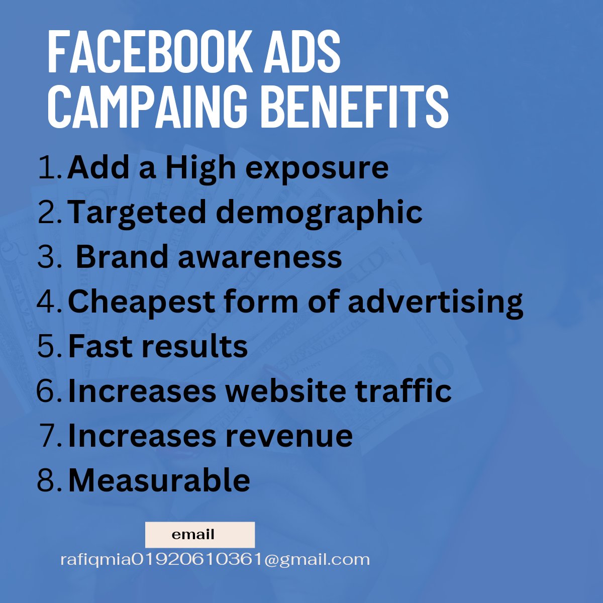 rafiqmiabd's tweet photo. Facebook ADS campaing benefits
To read the full article click on the link
https://t.co/PapX1GrDwb
#facebookads #facebookmarketing #facebookadscampaign #facebookadsexpert #facebookpage #facebookadsmanager #facebookpromotion #facebookbusiness https://t.co/ssF2hCBoEh