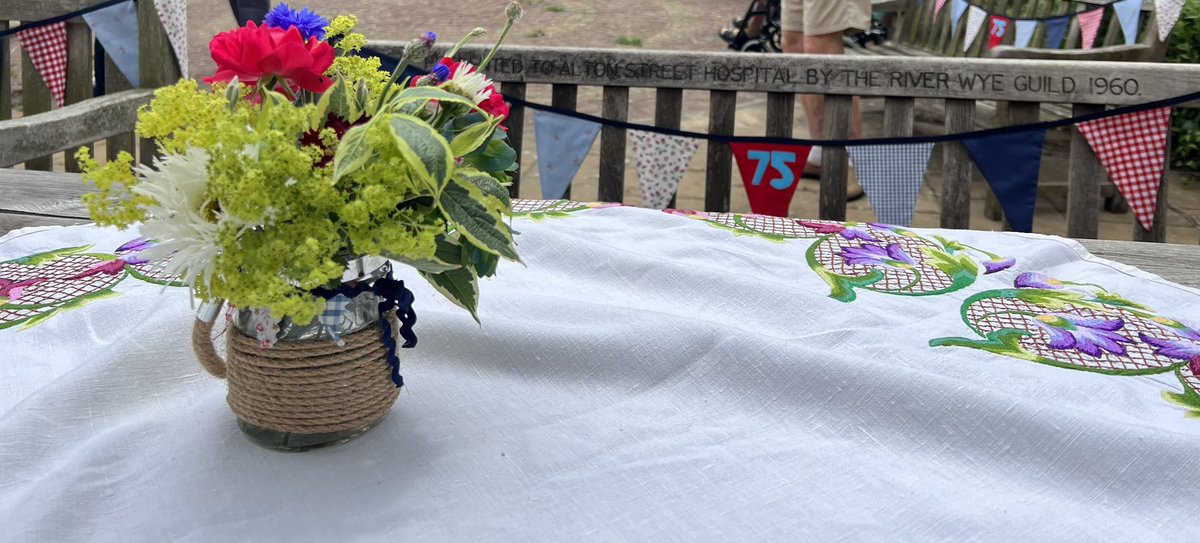 Happy 75th Birthday NHS. Staff and patients are enjoying an afternoon tea with the lovely singing of our local choir at Ross on Wye Community Hospital #NHS75
