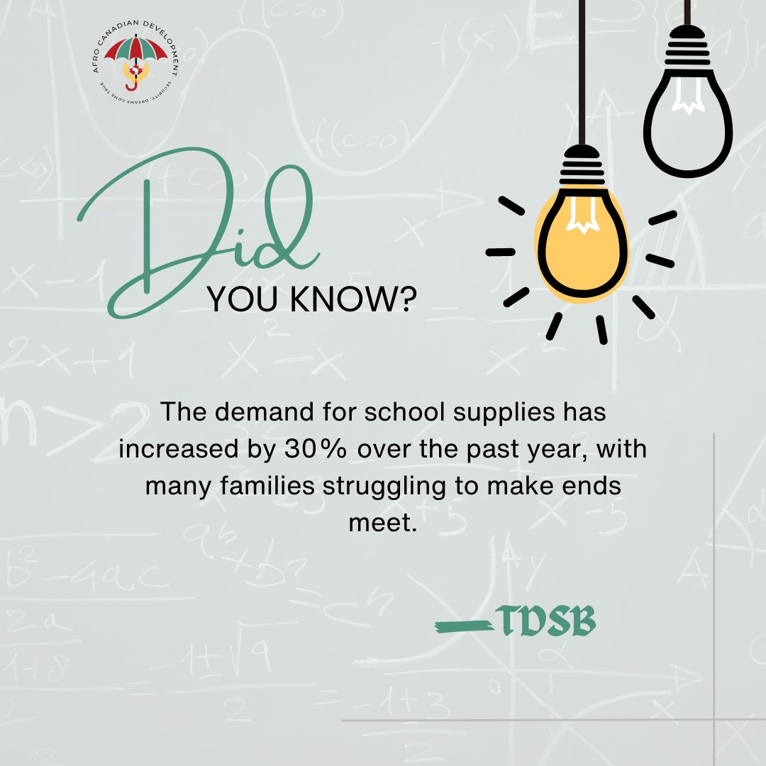 Afrocanadianinc's tweet image. Let&apos;s join hands and make a difference together! Support our Back to School Aid event by donating at rb.gy/61yu8

Together, we can empower students and give them the tools they need to succeed. 🎒✏

#afrocanadiandevelopment #EducationMatters #backtoschoolaid