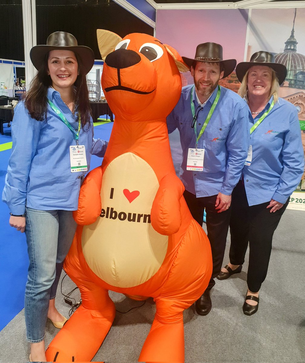 How can you not love a giant orange kangaroo? If you're attending  #WCP2023 this week, come by the <a href="/WCP2026/">WCP2026</a> and meet the friendly <a href="/ASCEPTanz/">ASCEPT</a> team <a href="/DanijelaGnjidic/">Danijela Gnjidic</a> Glasgow