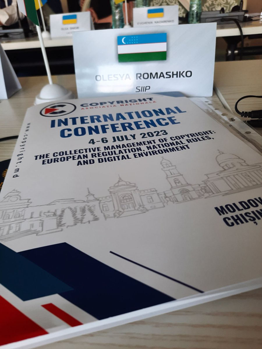 OlesyaRomashko's tweet photo. Welcome to #Moldova as one of speakers on #Copyright issues: challenges and threats.
#Uzbekistan #law #ipr https://t.co/HHnR3OQu7I