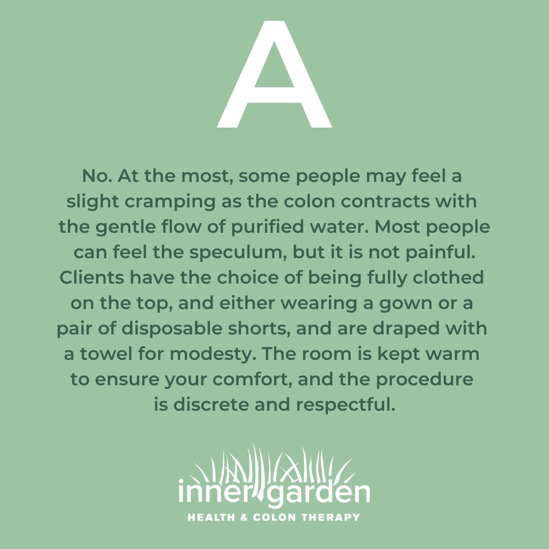 Some people may feel a slight cramping as the colon contracts with the flow of purified water. #colonics #vancouverwellness