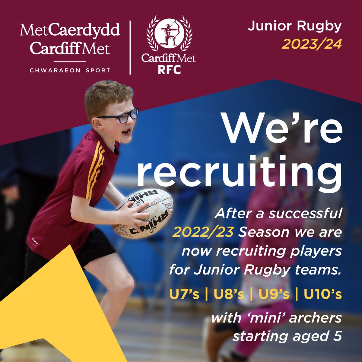 MetRfc's tweet image. 🏹PLAYER RECRUITMENT 2023/24🏹

If you would like to get more information on how to register for the upcoming season, please contact Ldavies8@cardiffmet.ac.uk