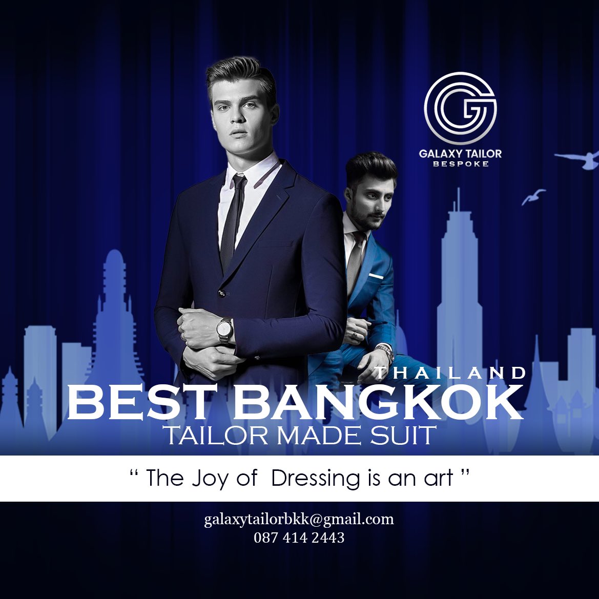 GalaxyTailor's tweet photo. Are you tired of buying clothes that don’t fit your unique body type? 

Let our bespoke tailor create the perfect outfit just for you! 

https://t.co/lz53oSZDP8

#besttailorbangkok #galaxytailorbangkok
#tailormadesuit #bespokesuit #mensuits
#besttailorbkk #customclothing https://t.co/ah1c7mbOiT