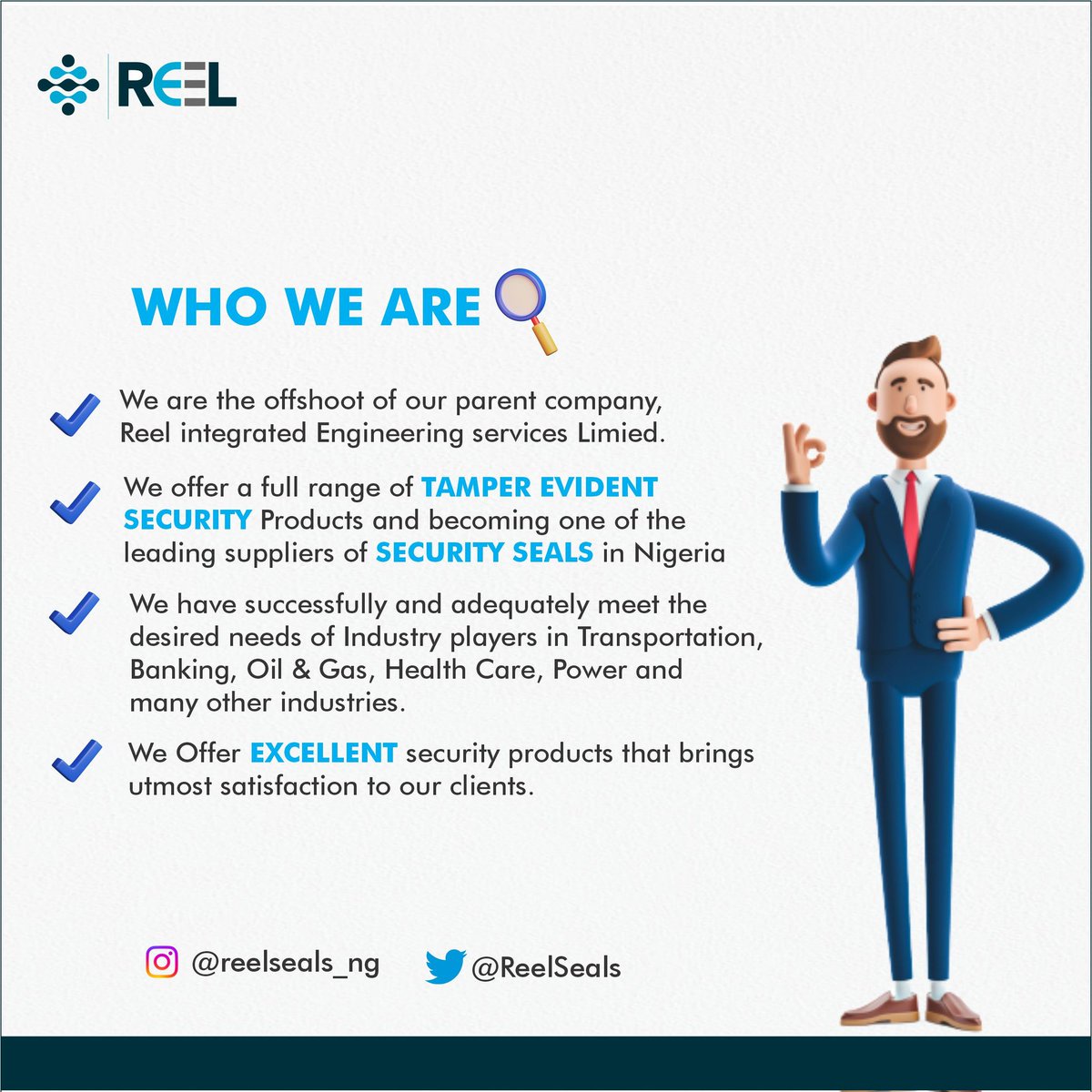 ReelSeals's tweet image. We are committed to providing your business and products the best security solutions and are ready to do even more to bring about customer satisfaction.

Send us a Dm now! Let us be part of a secured business for you and your products.

#tamperseals #Securityseals #tamperproof