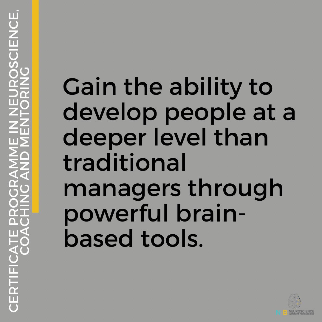 Discover the secrets of the human brain and learn how to unlock its potential with our Neuroscience for Coaching and Mentoring course💙.

Next course intake: 18 July 2023 

❕Contact us today ❕
📩info@neuroscienceforbusiness.co.za
🌍 neuroscienceforbusiness.co.za/certificate-co…
