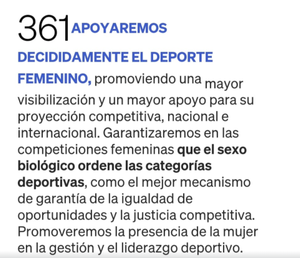 ContraBorrado's tweet photo. Empezamos a analizar los programas electorales #Programas23J. El compromiso de @ppopular para que "el sexo biológico ordene las categorías deportivas" (propuesta 361) obligará a modificar 14 leyes autonómicas contrarias a la equidad, igualdad de oportunidades y justicia deportiva https://t.co/ZbdzN6Av4B