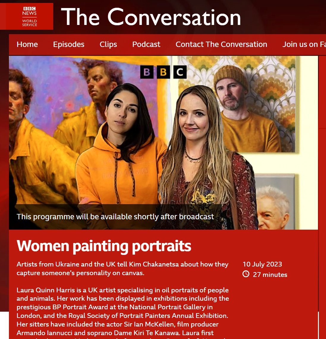 The Conversation brings together two women from different countries, united by a common passion, experience or expertise. Listen to me chatting with @tania_rivilis this Monday on @bbcworldservice. Also available to download after the broadcast here: bbc.co.uk/programmes/w3c…