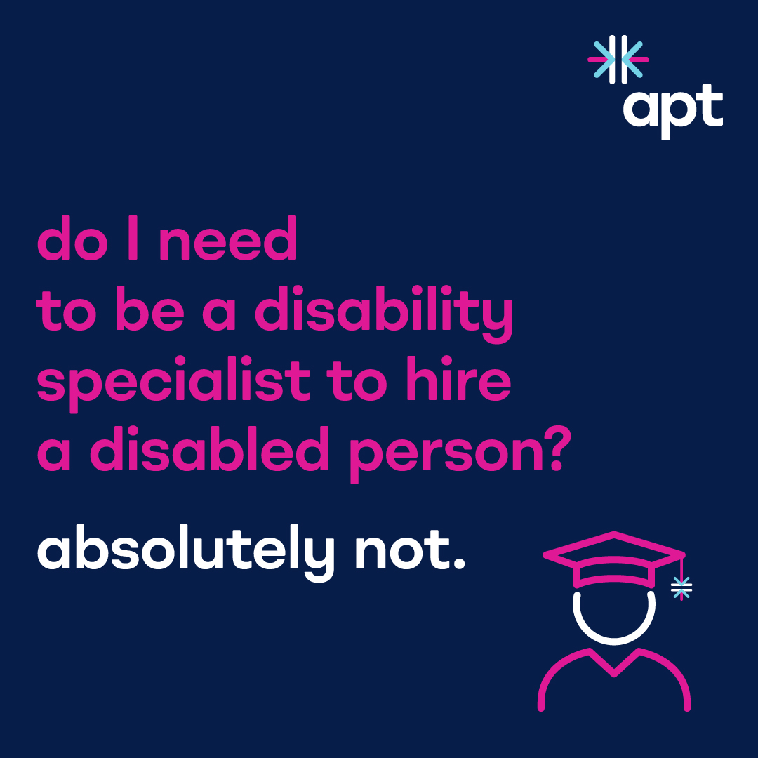 apt_scot's tweet photo. You don’t have to be a disability specialist to hire disabled people but knowing how to best #support your employees and have access to #training does help!
FULLY FUNDED training starting in August.
Register: https://t.co/Qixphku3hf
#AdaptToDiversity #ReduceTheGap https://t.co/GuRPaxsPp9