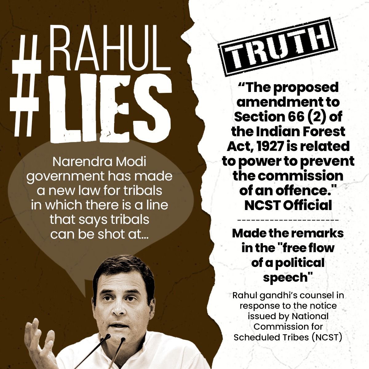 CTRavi_BJP's tweet photo. With LIE being his middle name, the list of his LIES is long, very long !

Today, we expose his LIE about the proposed changes in the forest law that were just at the consultation level in 2019.

You can also expose his lies using #RahulLies.

What a LIAR Rahul Gandhi is ! ! ! https://t.co/hDXi5RYrwC