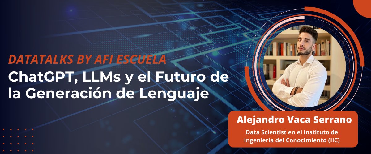 🚨 Mañana te esperamos en la DataTalks que organiza @Afi_Escuela 

En el #webinar, nuestro compañero Alejandro Vaca hablará sobre "ChatGPT, LLMs y el Futuro de la Generación de Lenguaje: más allá del hype"

Más información 👉🏻 recursos.afiescueladefinanzas.es/inscripcion-ev…