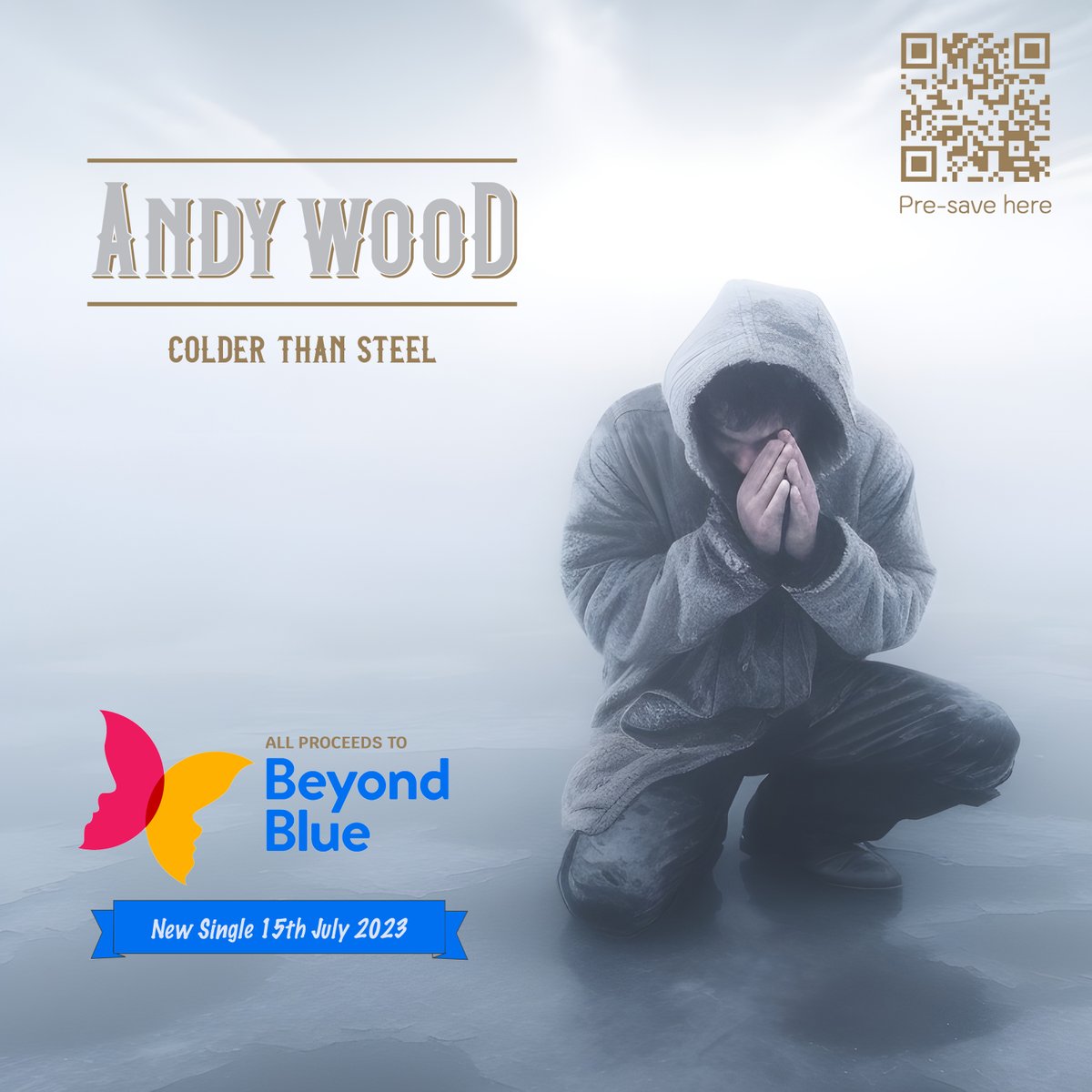 AndyWoodMusic's tweet photo. Pre-save my new single "Colder Than Steel" and support Beyond Blue:

https://t.co/ephilFrhsK or scan the QR
code to pre-save.

I hope you enjoy the song :) and thanks in advance for your support.
Andy xx

#beyondblue #mensmentalhealth #andy_wood_music #colderthansteel https://t.co/5HuSnQTBTi