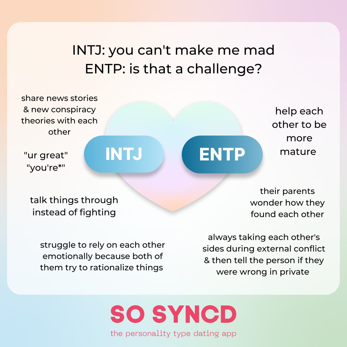 So Syncd on X: INTJ, ENTJ, ISTJs, and ESTJ vibes. Follow @SoSyncd