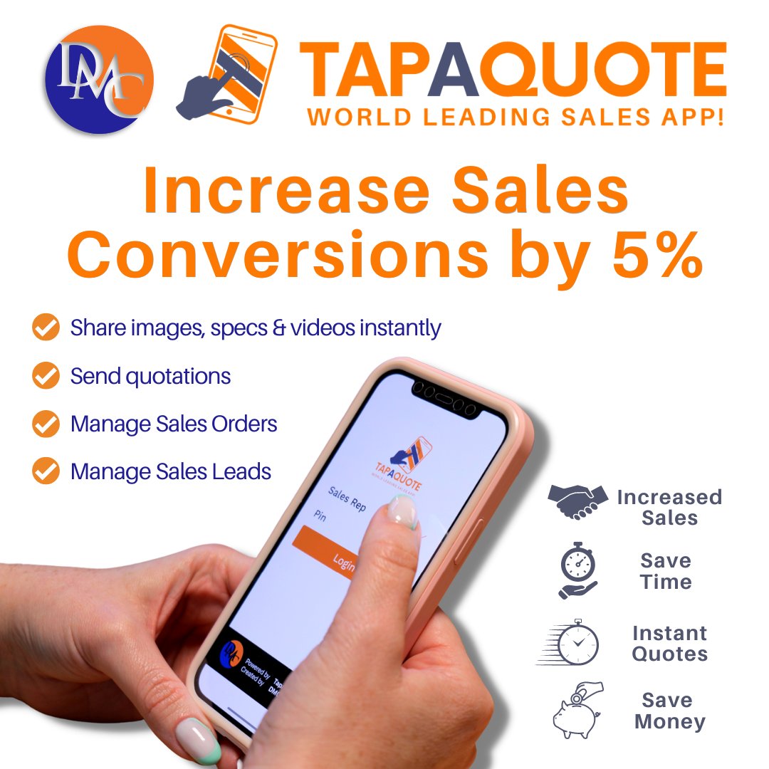 DMC Consultancy has developed a state-of-the-art App to simplify the process of generating and processing sales quotes 🙌

☎️ - 087 132 3956

#DMCConsultancy #AppDevelopment #SalesQuotes #QuotationProcess #SalesReps #TimeSaving #OnSiteSales #TailoredSolutions #CustomApp