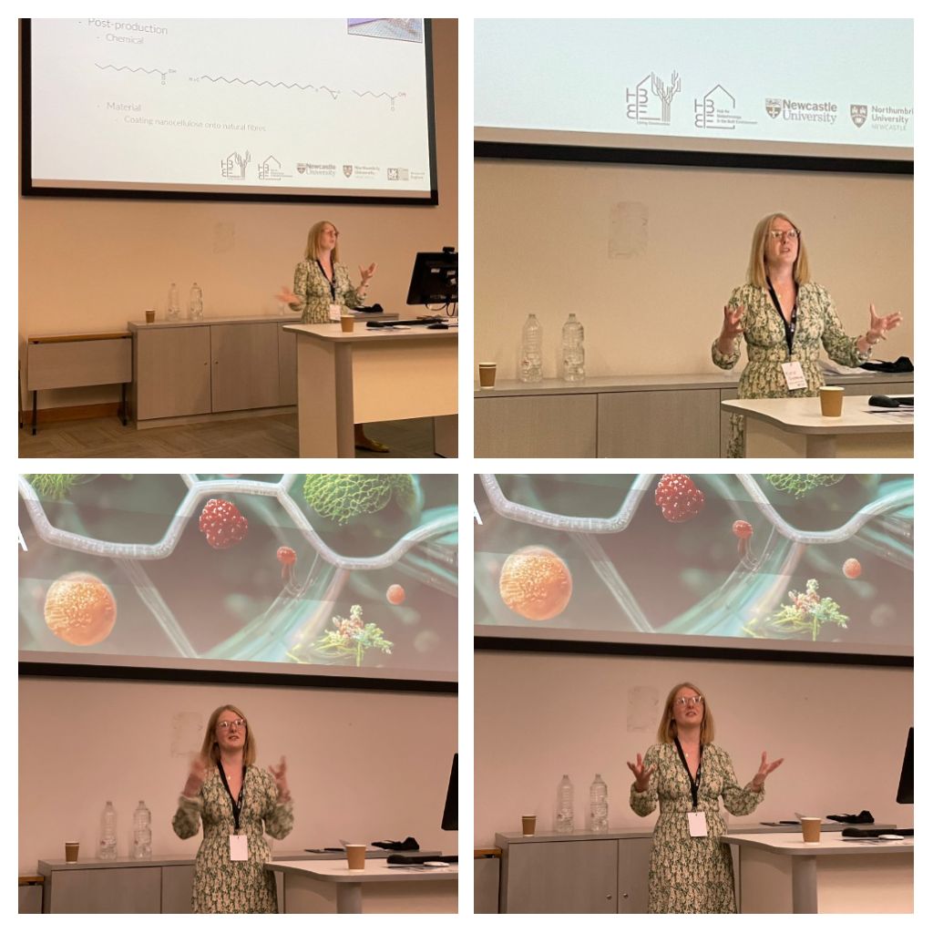 KatieGilmour6's tweet photo. Putting my hands in the air for science today! Had a great time presenting some of my research on functionalising #bacterialcellulose @NorthumbriaUni #BioFutures https://t.co/v1oG0CHTCL
