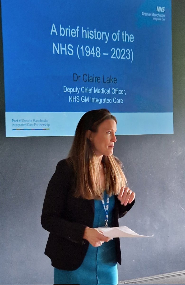 Dr Claire Lake, our Deputy Chief Medical Officer, introduces our #NHS75 event in Urmston, giving a fascinating overview of our NHS and it's history