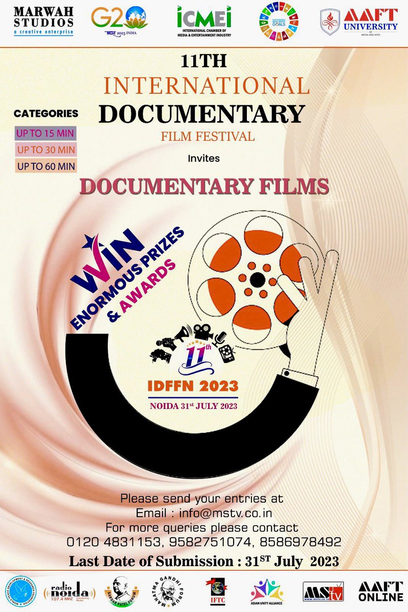 11th International Documentary Film Festival Noida 2023 #11thedition #international #documentary #film #festival #noida2023 #icmei #marwahstudios #aaft