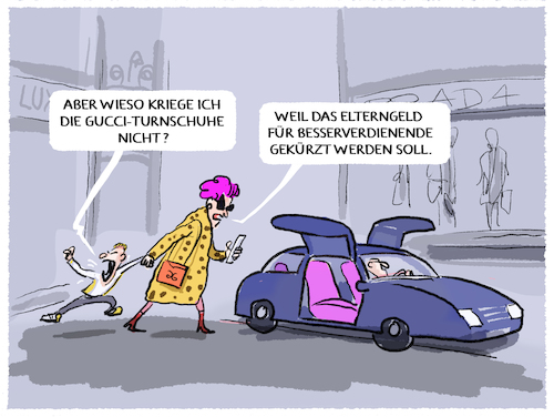 ErnstvAll's tweet photo. Neue Einkommensgrenze geplant...

#Elterngeld 
(cartoon von markus-grolik) https://t.co/qCrsZzBtCb