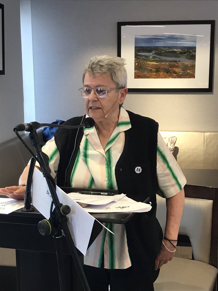 Our first speaker <a href="/eileenweir6/">Eileen Weir</a> remembers that the Good Friday Agreement was impossible to understand without a university degree, so people really relied on their politicians, and on grassroots women’s organisations, to help them understand before voting 🗳 
#GFA25