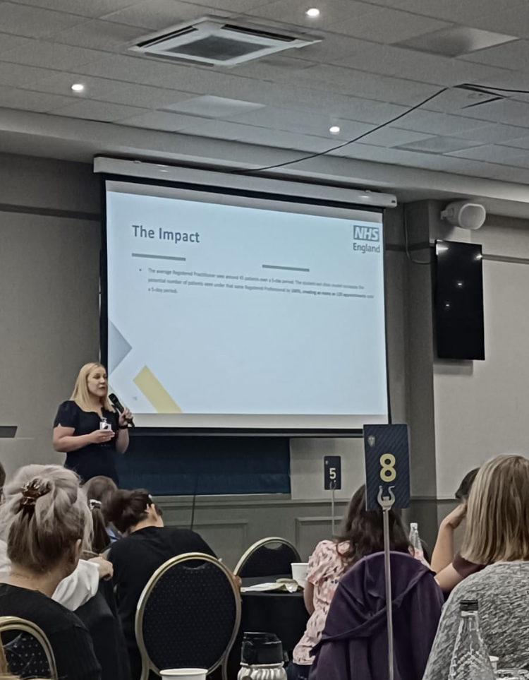 Laura Singleton, Leadership Fellow has spoken to the delegates about the impact of student led clinics at the Second Culture Change Conference @NHSEngland