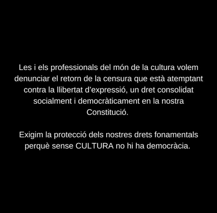 #StopCensura #Cultura #LlibertatdExpressió #LibertaddeExpresión