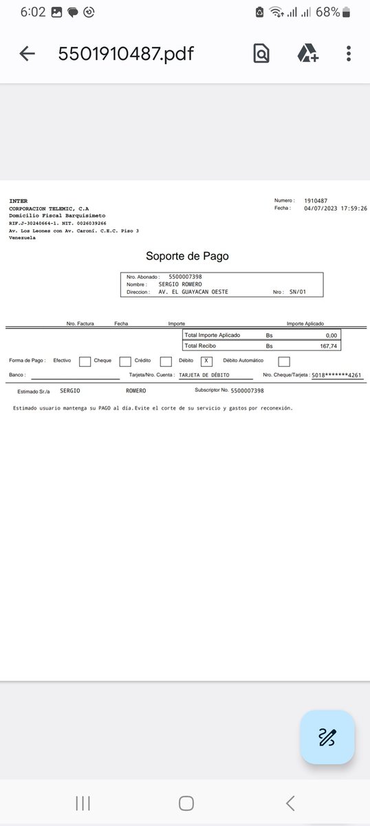 yoguiser's tweet photo. Q quede constancia @InterCliente aki mi pago de junio, que he sido suspendido, contaron la señal por no cambiarme a fibra óptica y no pagar 40$ por migar a fibrahogar. Pedí mi baja q ustdes mismo me la dieron cuando me contaro la señal. 17 años con @TuMundoInter mal servicio https://t.co/bjqCml9tvs