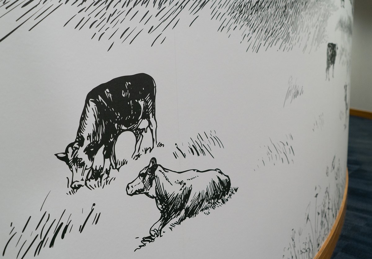 Taking the personality of a brand into physical spaces creates great joined-up brand experiences. We’re so pleased to see this beautiful artwork installed!

We designed it to reflect the story of the building’s beautiful rural surroundings.

#art #creativity #TeamEpix