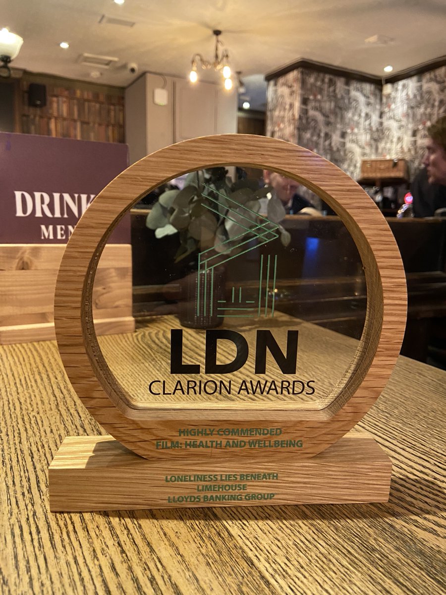 Delighted to be the recipient of this lovely award at the <a href="/EVCOMUK/">EVCOM</a> Clarion Awards last night for a series of films we are particularly proud of. Fantastic result for our fab team #film #csr