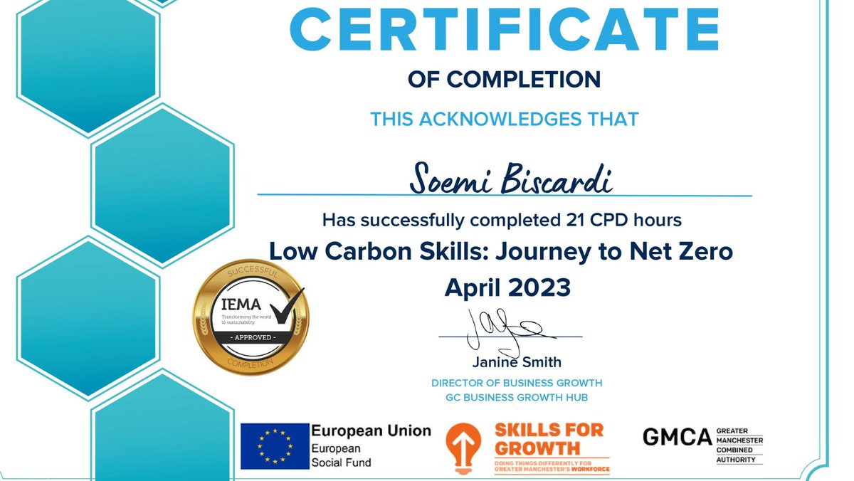 Mark1Systems's tweet photo. It's #NetZeroWeek, so it's the perfect time to congratulate our Management Consultant, Soemi on successfully completing her courses in Journey to Net Zero.

Well done Soemi!

#Mark1Systems #JournetToNetZero #ProfessionalDevelopment https://t.co/D4GURj3QKG