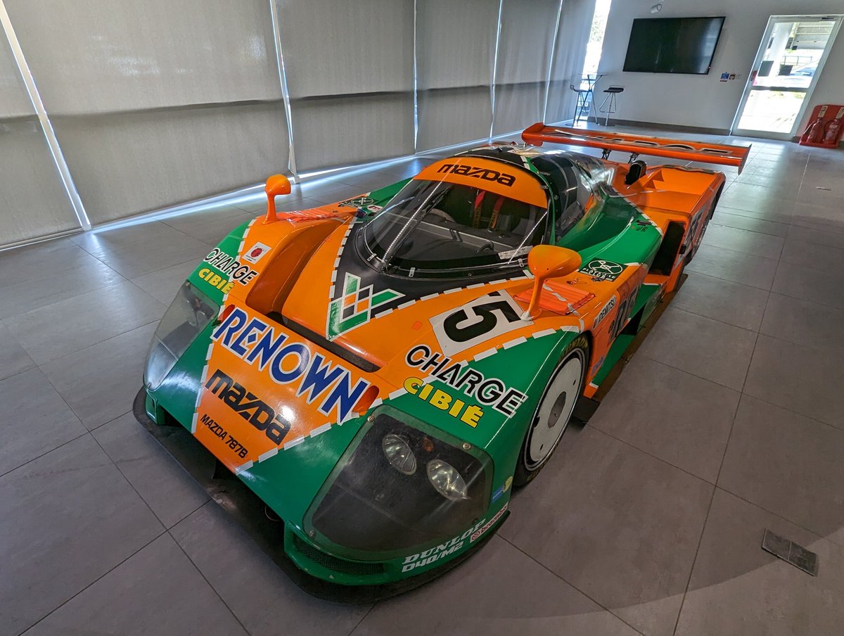 Trevor_Aston's tweet image. When you arrive at work to find one of the most iconic Le Man's winning cars of all time casually hanging around #Mazda #Mazda787B #GFOS