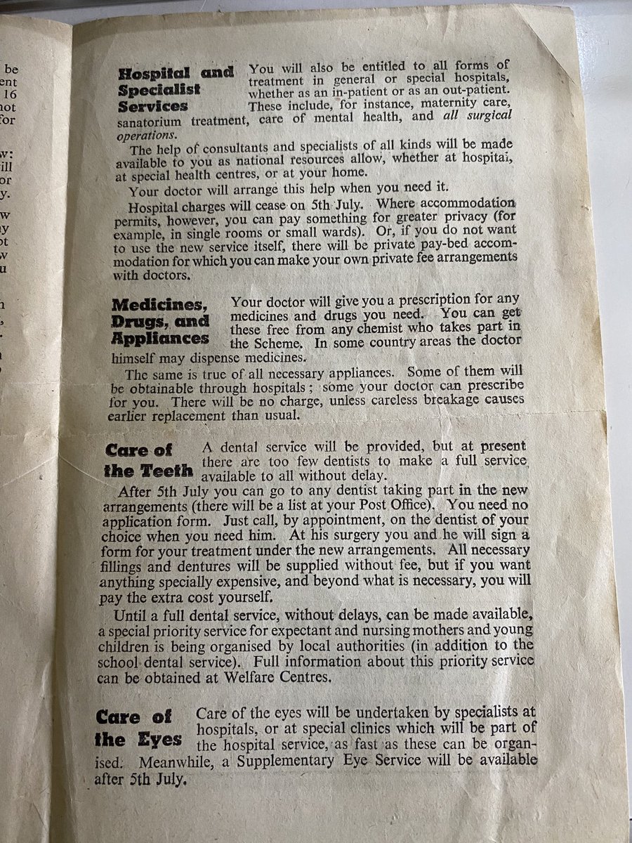 KateBranchett's tweet photo. My granny kept everything. When she died I found a simple A4 folded leaflet given to every home about the new NHS. It is now framed in my office - reminding me why I do the job I do and how proud I am to work for the NHS. I hope my gran would be proud of me too. #NHS75 https://t.co/y42lwJDq3V