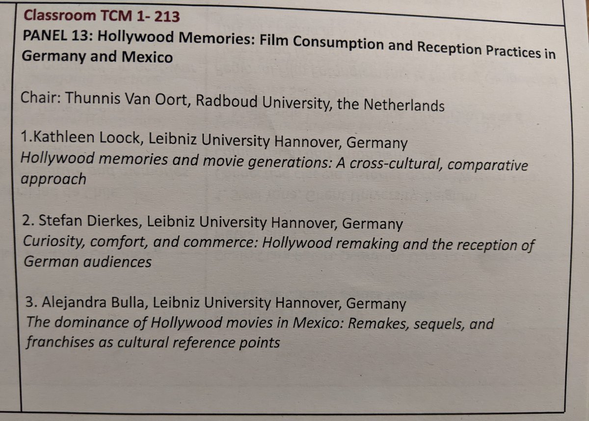 HollyMemories's tweet photo. Coming up at the annual conference of the @HoMER_Network in Mataró: our #HollywoodMemories panel with @kalliloo, @stevebylaw, and @alejandrabullab https://t.co/WFwPJzZyuN