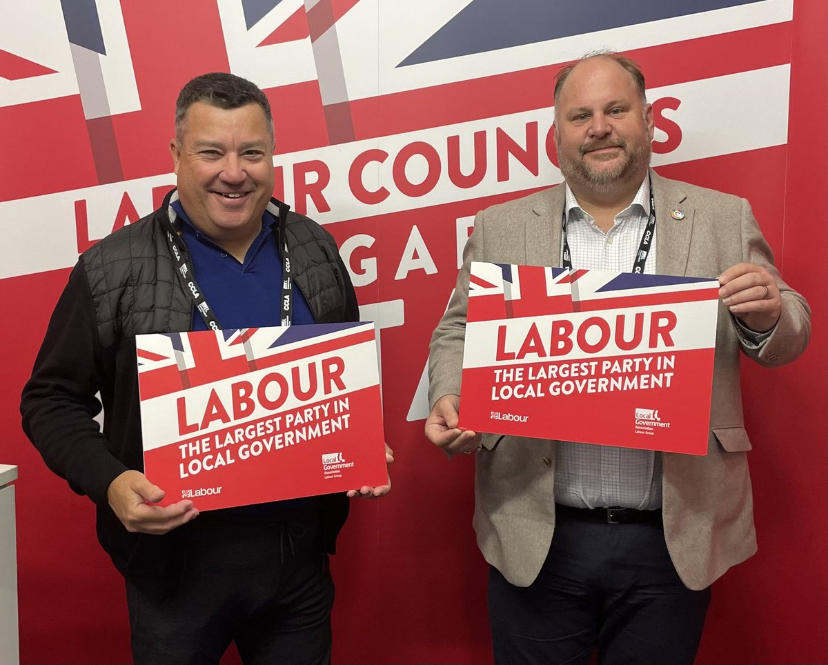 jimrobbins's tweet photo. Cllr Kevin Small (@sn2sam) and I were delighted to note that Labour is now the largest party in local
Government!
#BuildingABetterBritain @LGA_Labour @LabourSwindon #LGAConf23 https://t.co/jLXo0Q720X